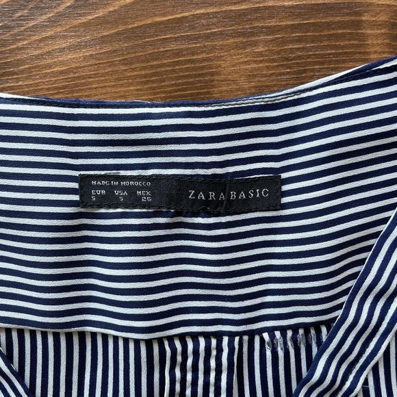 Zara Basic Striped Long Sleeve Blouse - Picture 4 of 4